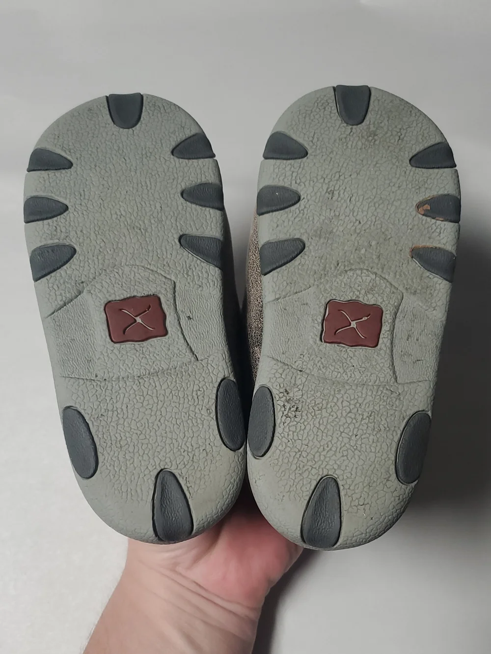 Kids Twisted X Grey Leather Chukka Driving Moccasin Shoes Size 8 Comfort